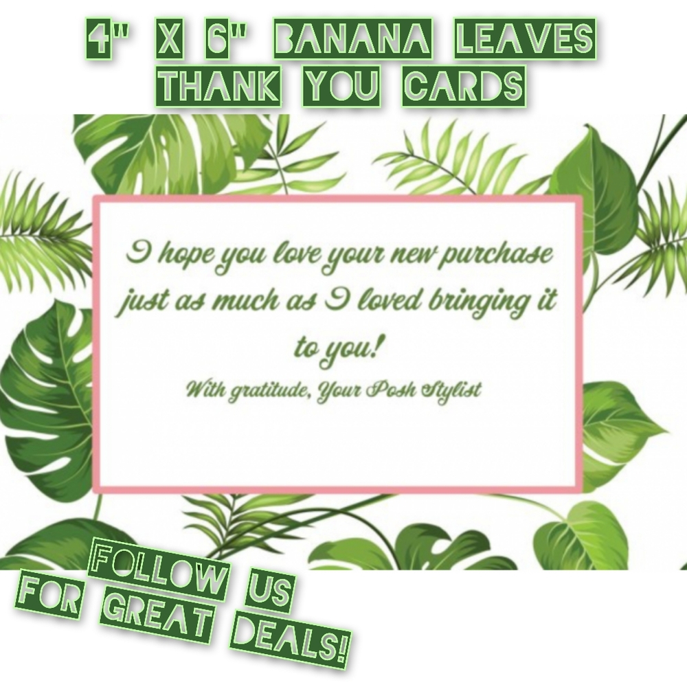 25 Banana Leaves Thank You Cards